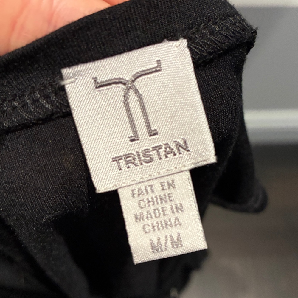 Tristan Black Tank Top with Silver Accents - Picture 5 of 5